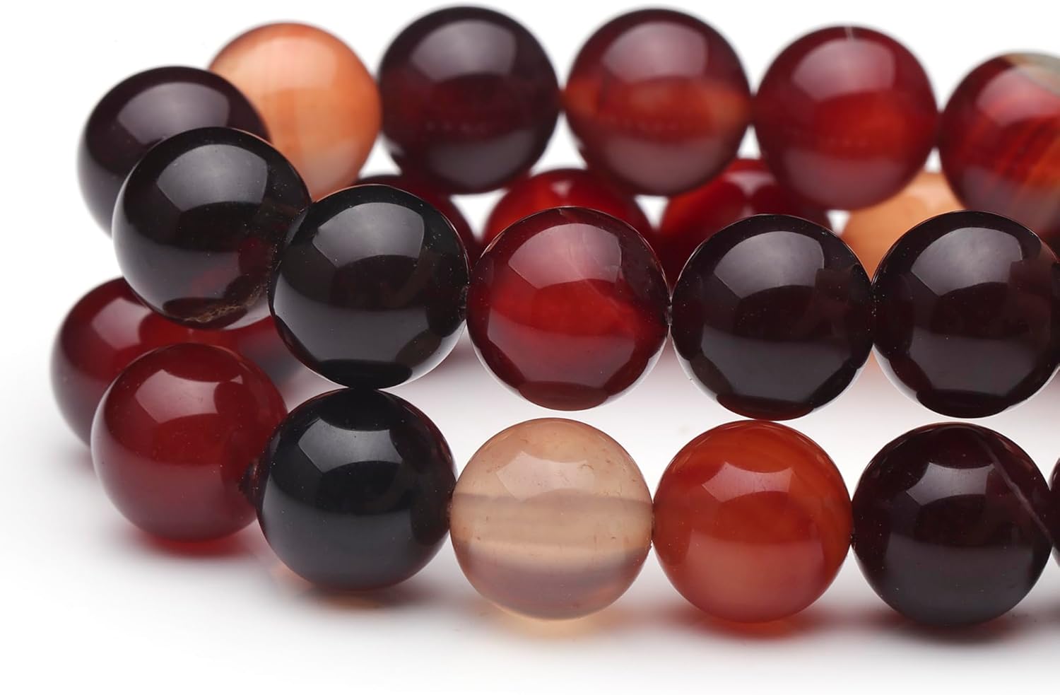 Cuentas de piedras preciosas naturales para la fabricación de joyas, cuentas redondas lisas pulidas de ágata rojo vino de 0.236 pulgadas, cuentas