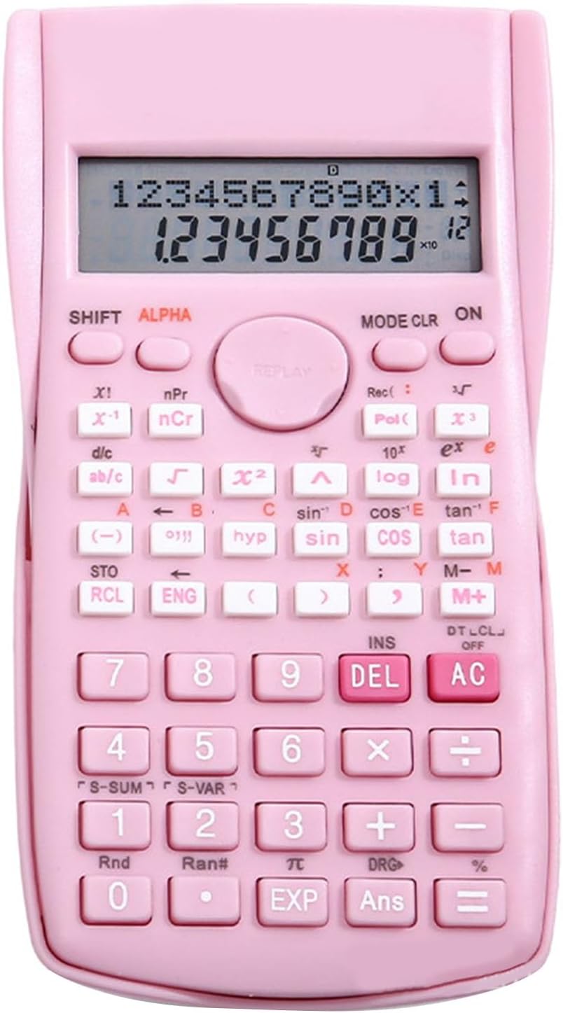 Calculadoras científicas, calculadora rosa multifuncional de 12 dígitos para estudiantes, profesores, profesionales de negocios, suministros