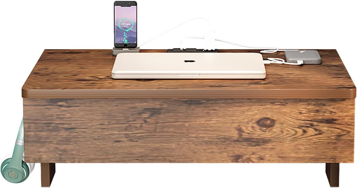 MIN WIN Escritorio de pared flotante para computadora con tomas de corriente y puertos USB, escritorio pequeño de pared para computadora portátil