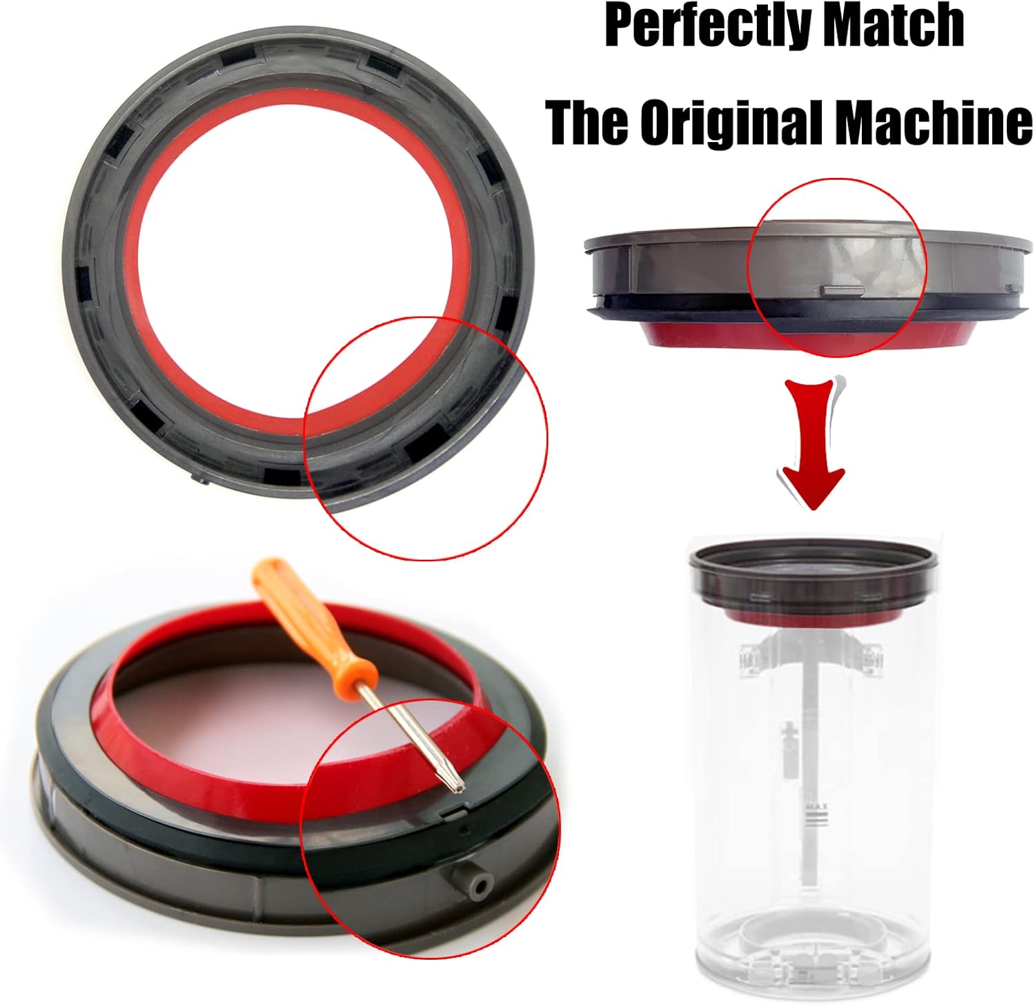 Anillos de sellado de basura de repuesto para Dyson V11 SV14 SV15  V15 SV22 piezas de aspiradora, compatibles con Dyson Bin Cups 970050-01