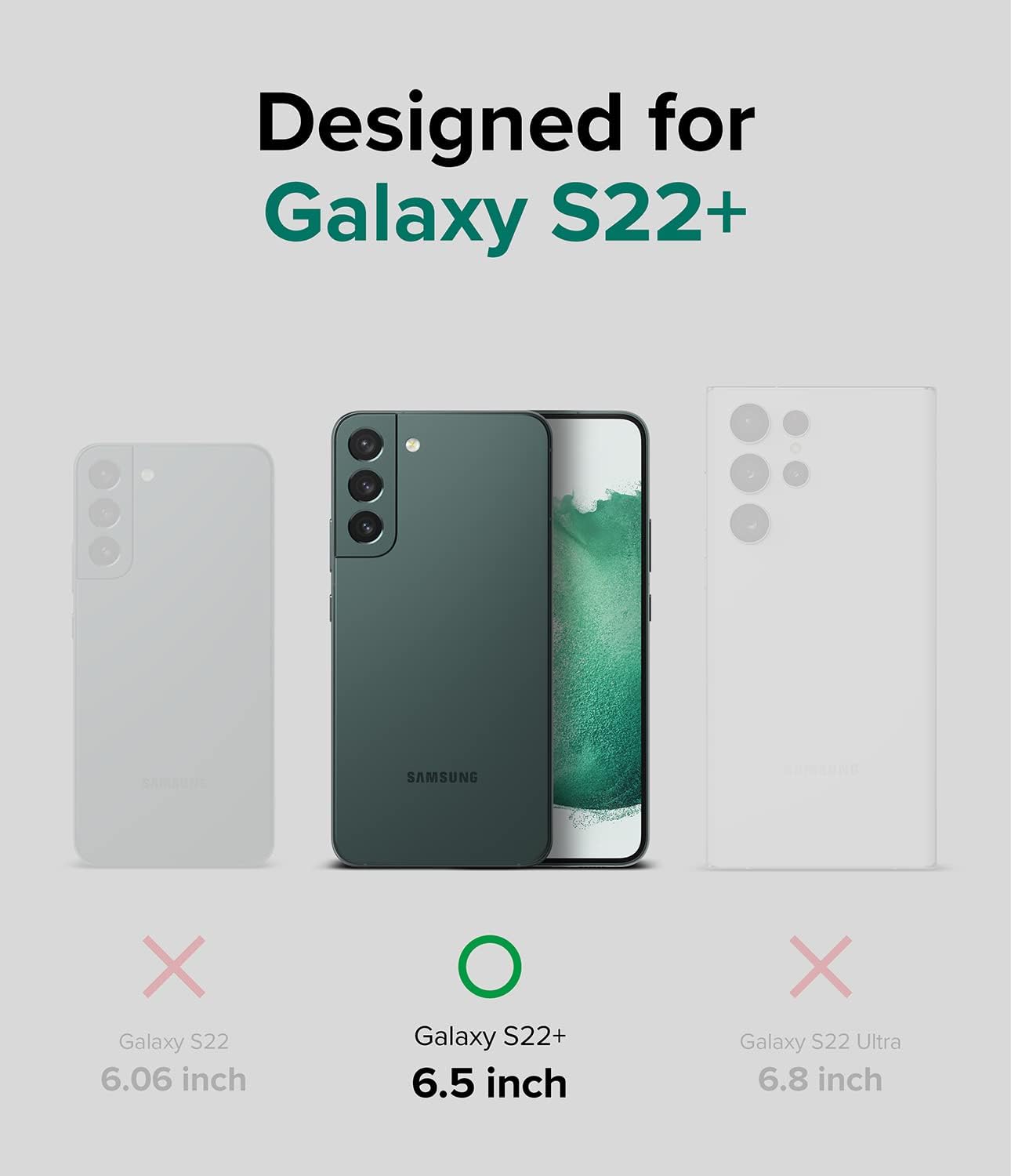 Ringke Fusion-X – Funda compatible con Samsung Galaxy S22 Plus 5G (2022), parte trasera dura de camuflaje con funda protectora lateral mejorada a