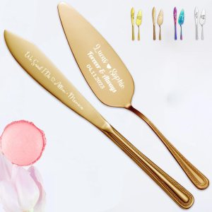 Juego de cuchillo y servidor personalizado para tartas de boda, grabado personalizado, acero inoxidable, para compromiso, aniversario, regalos de Juego de cuchillo y servidor personalizado para tartas de boda, grabado personalizado, acero inoxidable, para compromiso, aniversario, regalos de