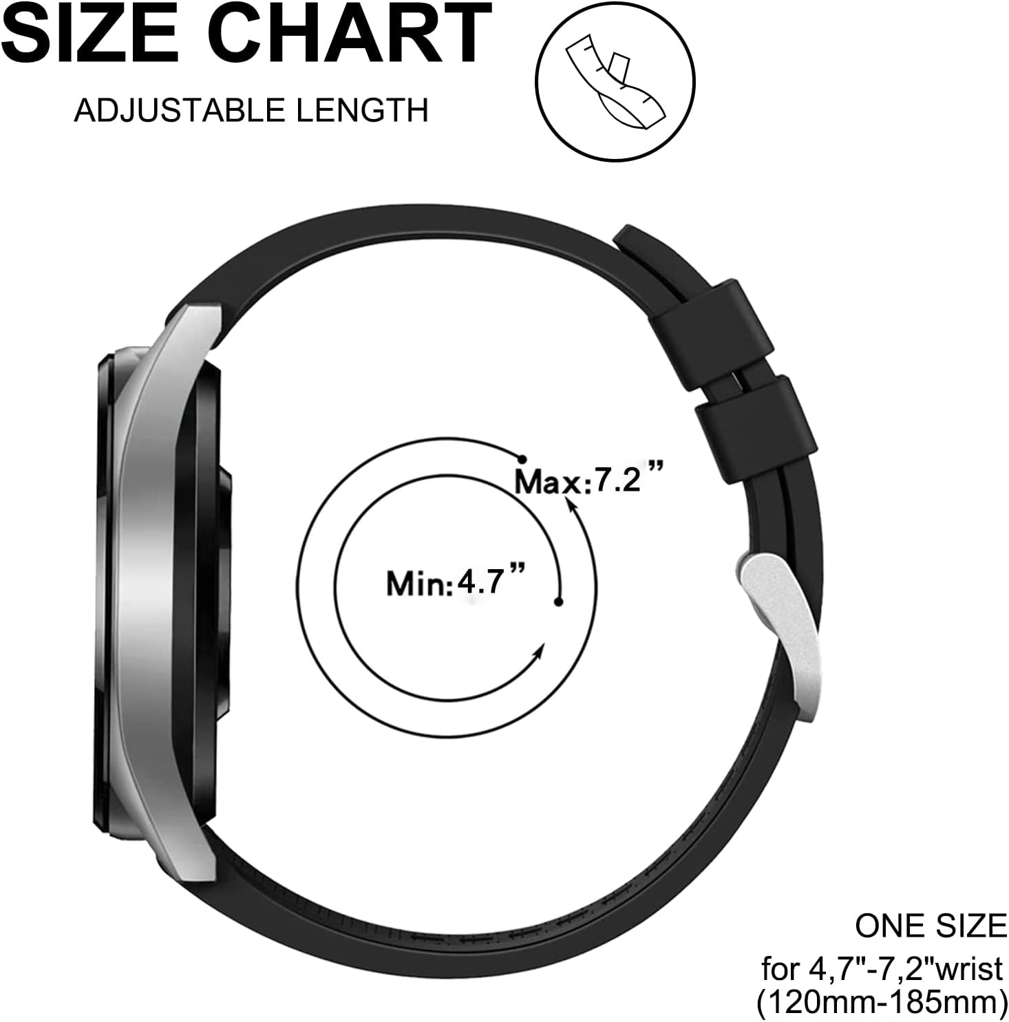Compatible con Huawei Watch GT3GT3 Pro de 1.811in, correa deportiva de repuesto de silicona suave de 0.866in, para Huawei Watch GT3GT3 Pro de
