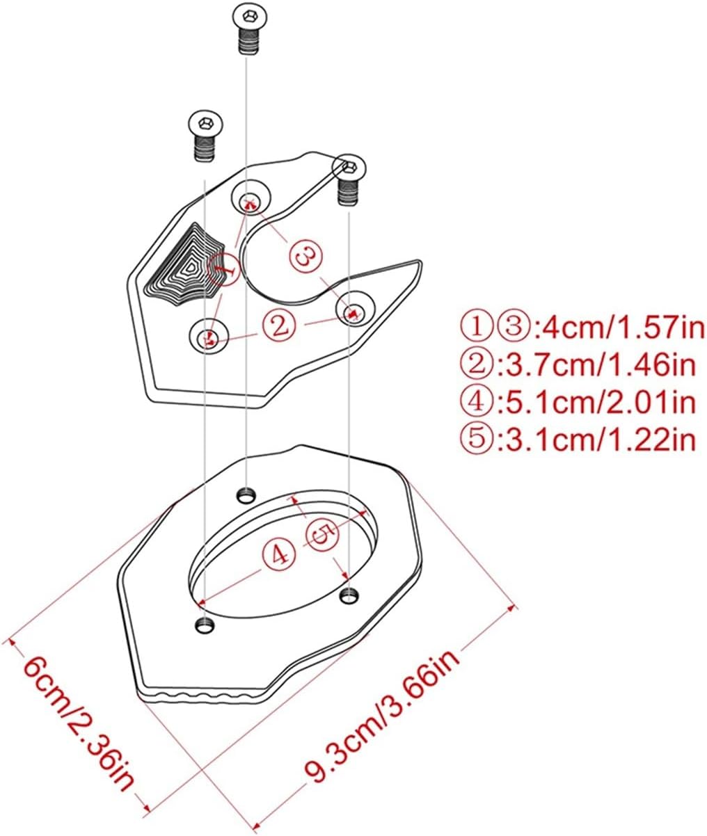 JosbY for Kawasaki for ZX6R for ZX10R for Z1000SX Z800 Z900 Z650 Z750 Z900RS NINJA1000 650R ER6N ER6F Side Stand Plate Pad Kickstand Extension