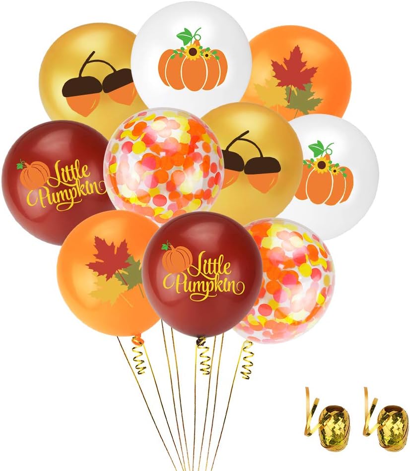 Globos de calabaza pequeña, decoración de fiesta de calabaza, globos de otoño de hoja de arce, globos de calabaza, globos de Acción de Gracias,
