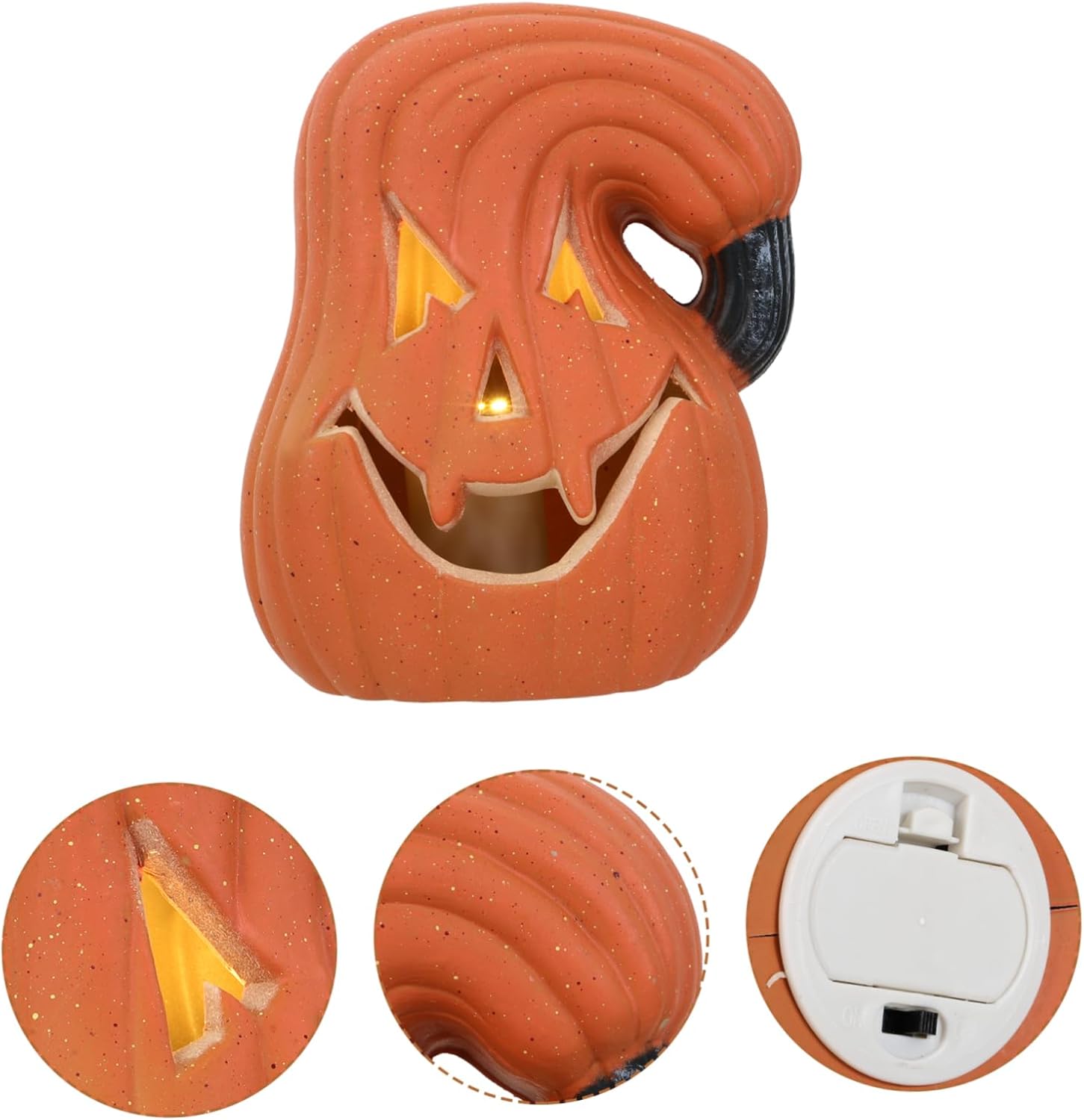 DOITOOL Adorno de linterna de calabaza para decoración al aire libre, decoración de casa para el hogar, decoración para Halloween, luz de calabaza