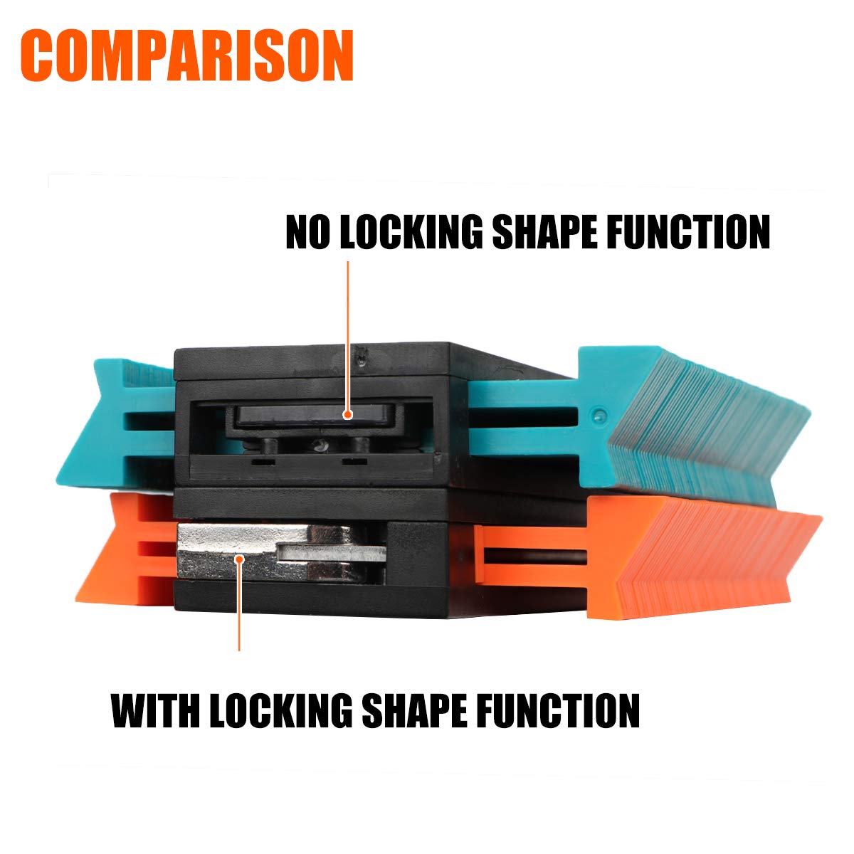 Saker Herramienta para medir y duplicar contornos, bloqueo a 10 pulgadas, ajustable y precisa, ideal para duplicar formas irregulares en trabajos de
