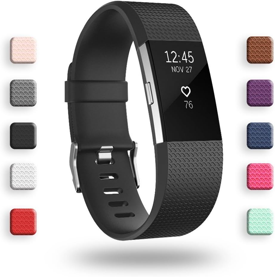 POY Correas de repuesto compatibles con Fitbit Charge 2, Classic y Special Edition Correas deportivas ajustables, S