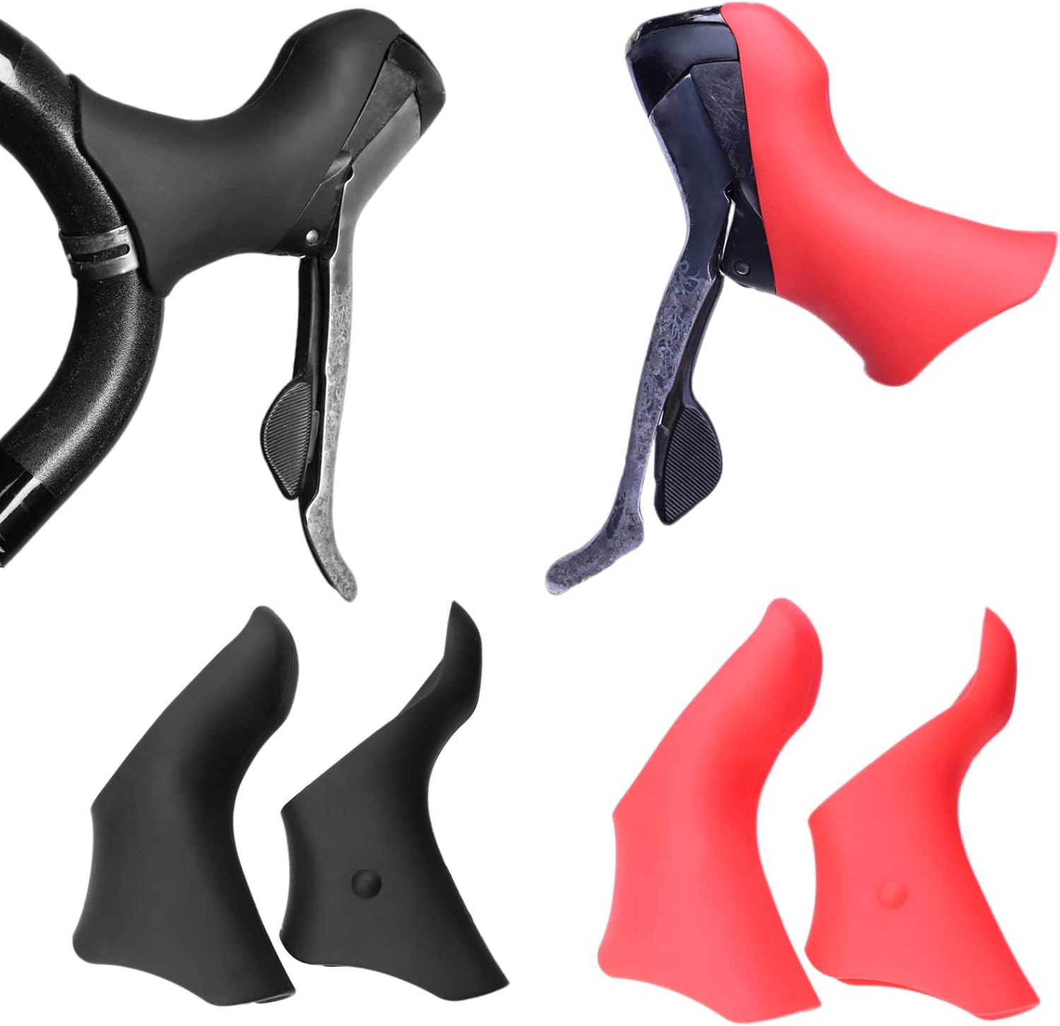 Manetas de freno de bicicleta, capotas de silicona para manillar de bicicleta de carretera, fundas protectoras compatibles con Shimano 105