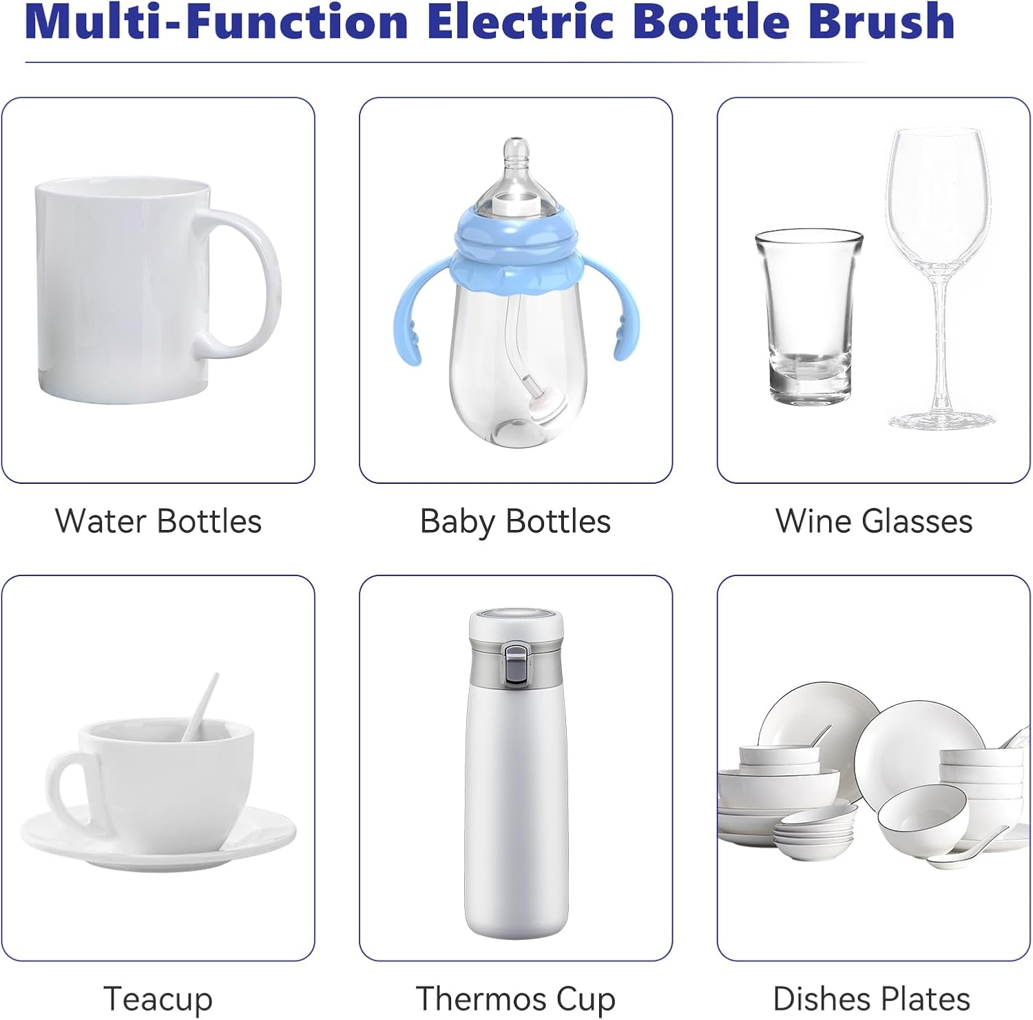 Limpiador de cepillo eléctrico para botellas cepillo mágico para botellas, juego de limpieza eléctrica con botellachupetecepillo para pajilla,