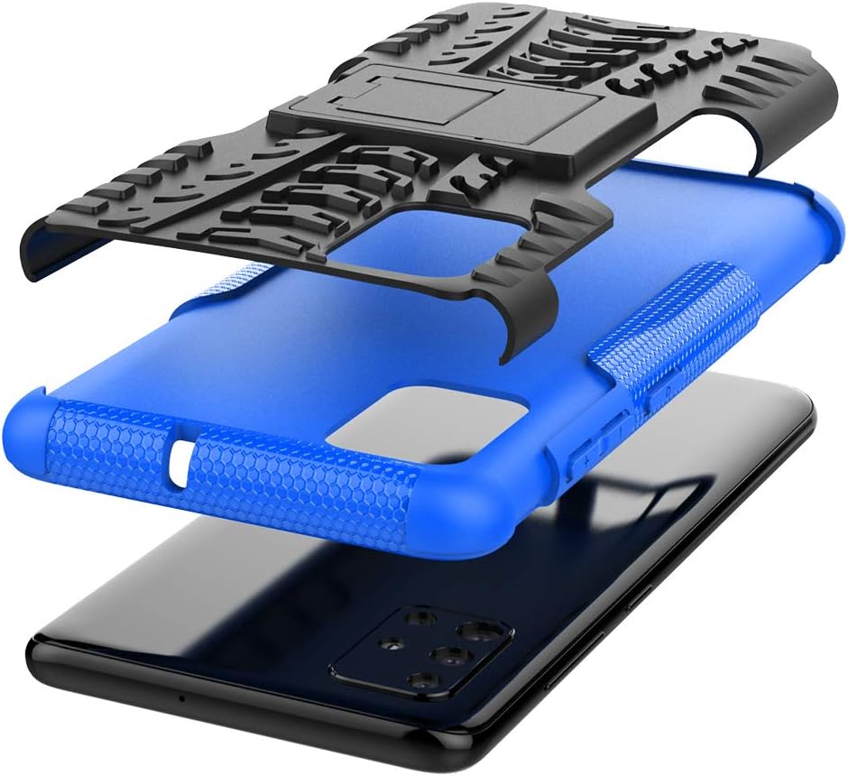 Funda para Samsung Galaxy A51 4G con protector de pantalla de vidrio templado cubierta y soporte duro híbrido resistente de alta resistencia