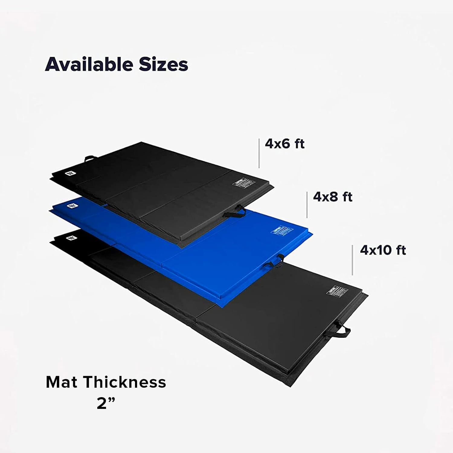 We Sell Mats – Alfombrilla personal de ejercicio y fitness de 4 x 8 x 2 pulgadas para entrenamiento en casa – Ligero y plegable para llevar –