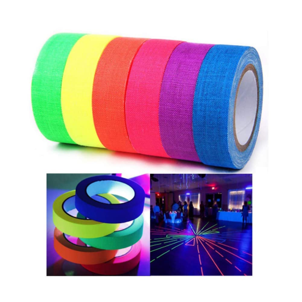 Cinta de púas fluorescentes moradas fluorescentes, color morado neón, cinta de picos fluorescentes reactiva a los rayos UV para escenarios, pisos de