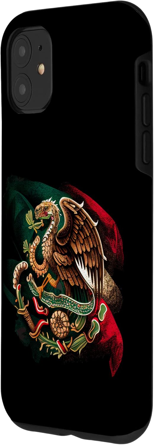 Funda mexicana para iPhone 11 Mexico Independence Eagle Snake Design Cartoon