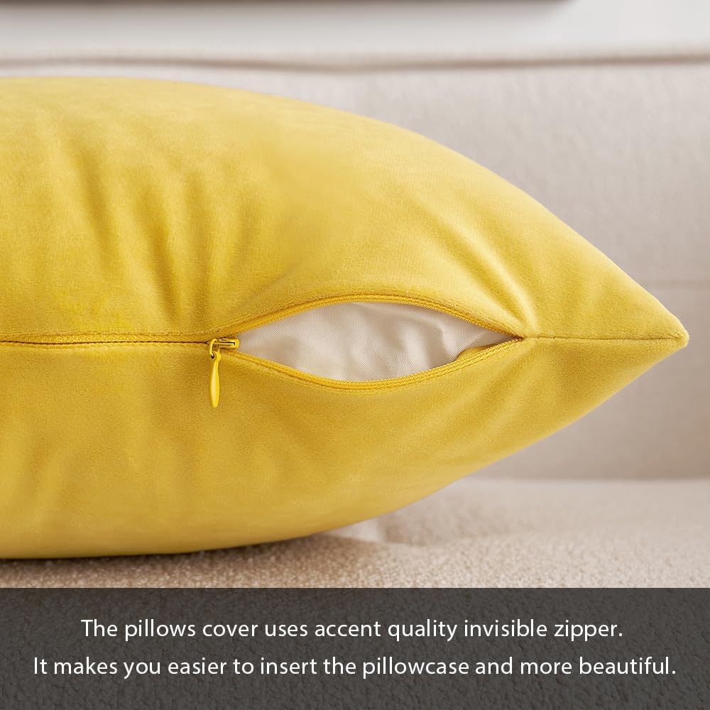 MIULEE Juego de 2 fundas de cojín cuadradas decorativas de terciopelo suave y sólido, para primavera, sofá, dormitorio, automóvil, 12 x 20 pulgadas,