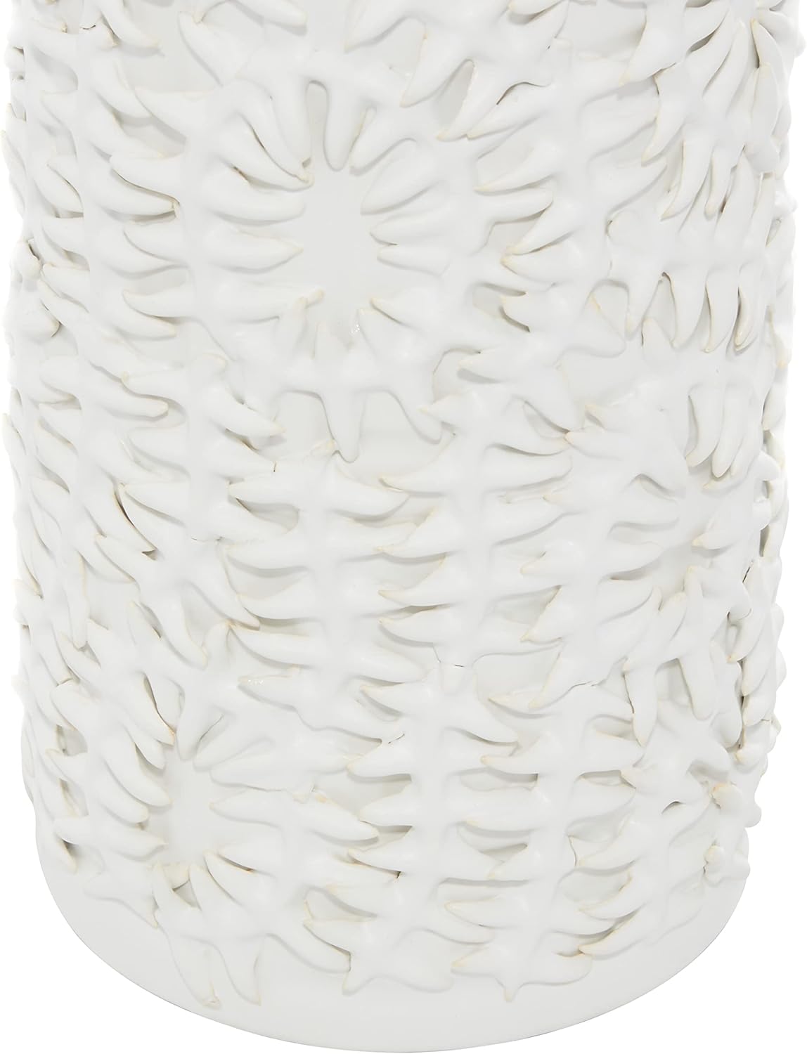 Jarrón Deco 79, 6 pulgadas de largo x 6 pulgadas de ancho x 21 pulgadas de alto, color blanco