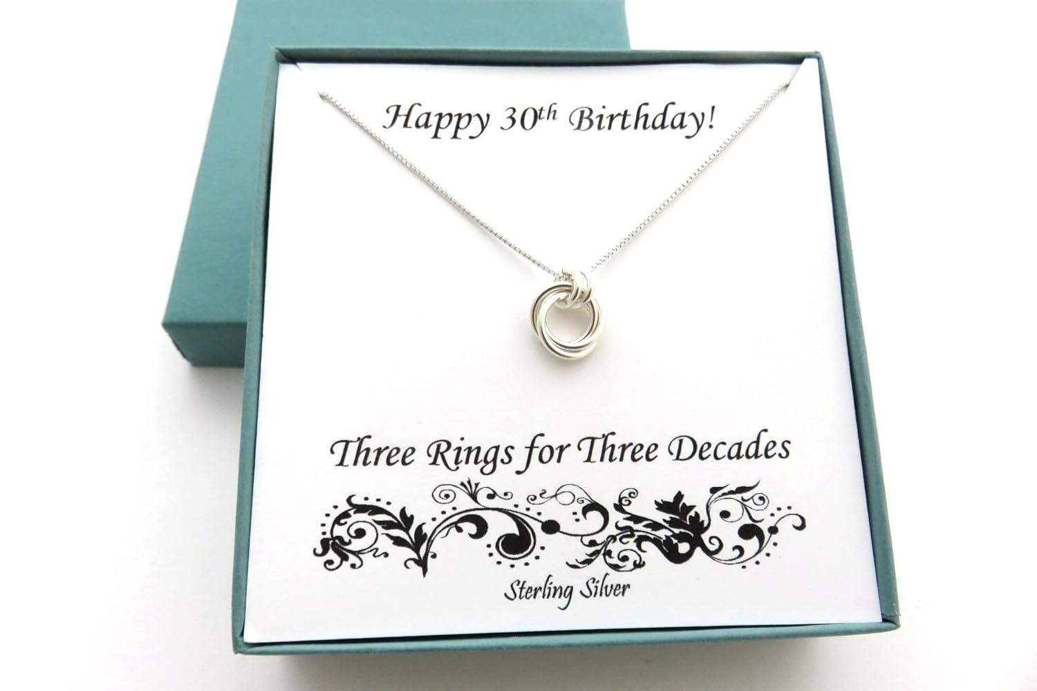 30th Birthday Gifts  Sterling Silver Necklace  30th Birthday Gift for Women