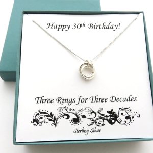 30th Birthday Gifts  Sterling Silver Necklace  30th Birthday Gift for Women 30th Birthday Gifts  Sterling Silver Necklace  30th Birthday Gift for Women