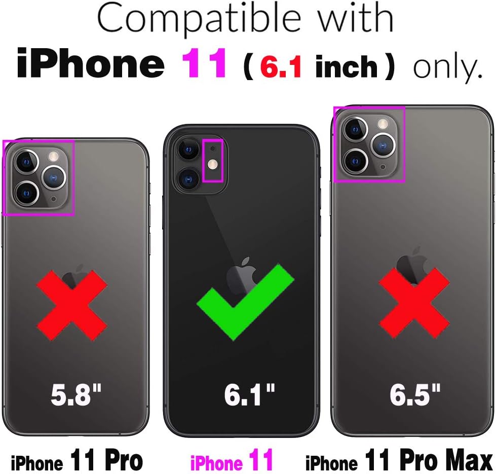 Asuwish Funda de teléfono para iPhone 11 6.1 con protector de pantalla de vidrio templado Magsafe y soporte delgado, funda rígida híbrida para