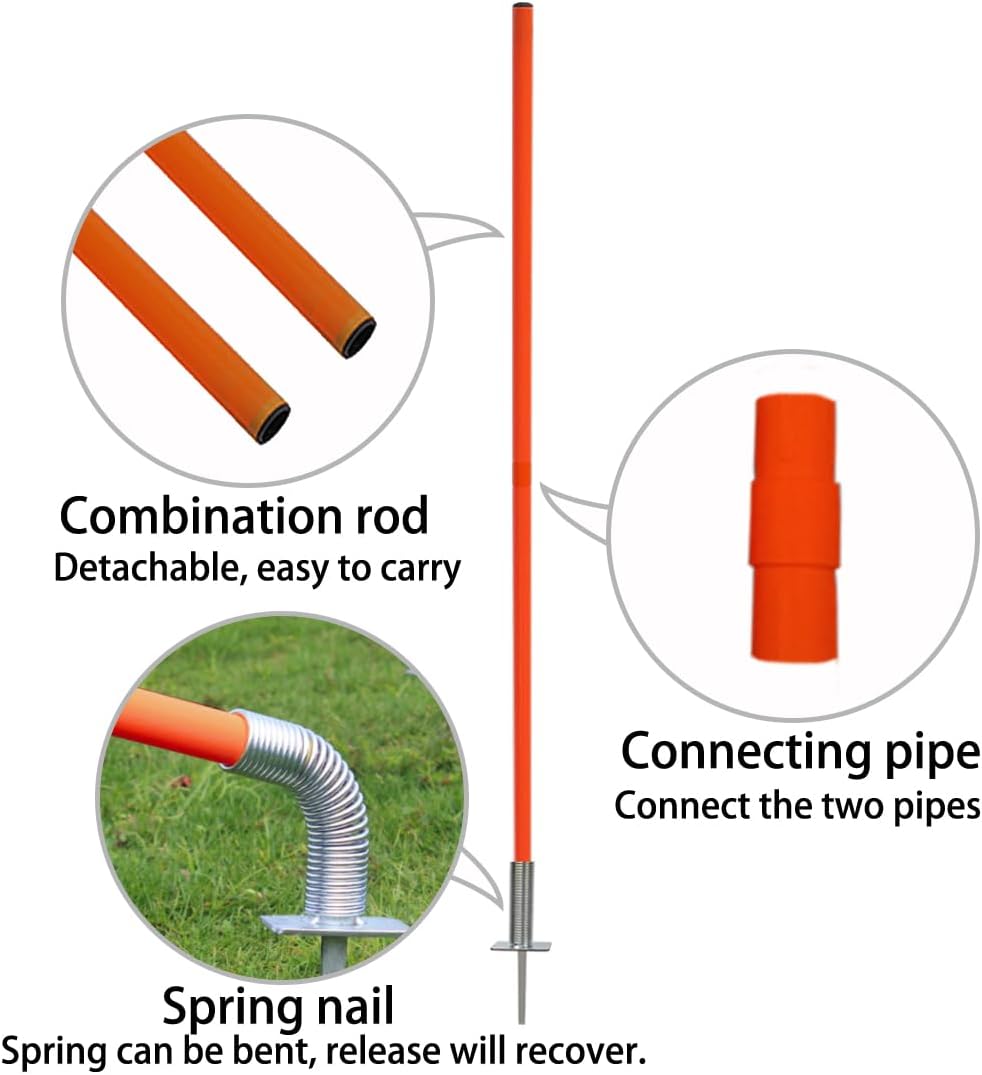 Orange Spring Agility – Juego de bastones de entrenamiento de agilidad para fútbol, tipo enchufable, barra de entrenamiento para deportes,