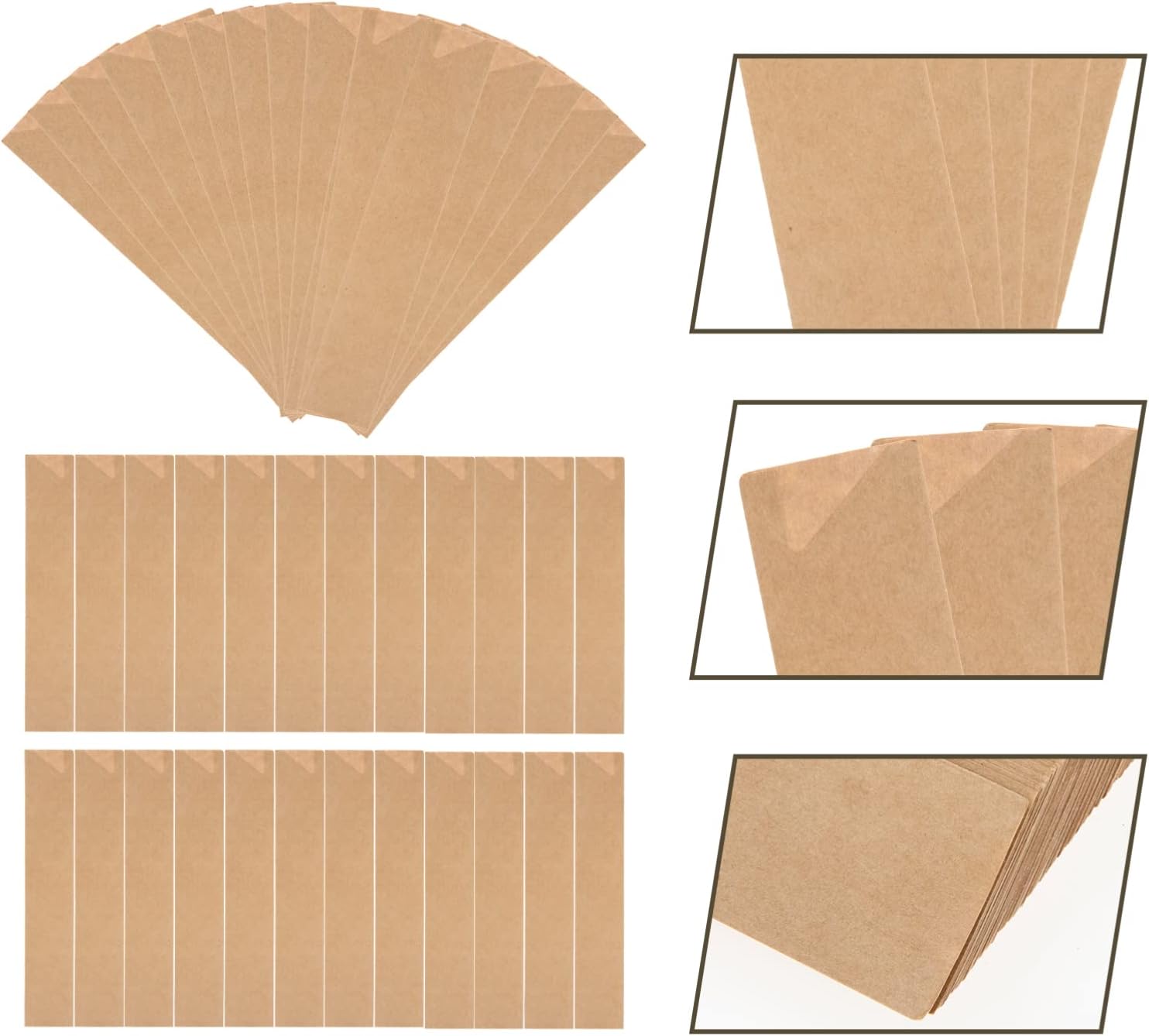 Hemoton 600 piezas de papel kraft palillos bolsa de palillos dorados bolsas de papel marrón vajilla manga de papel cubiertos manga comida comida