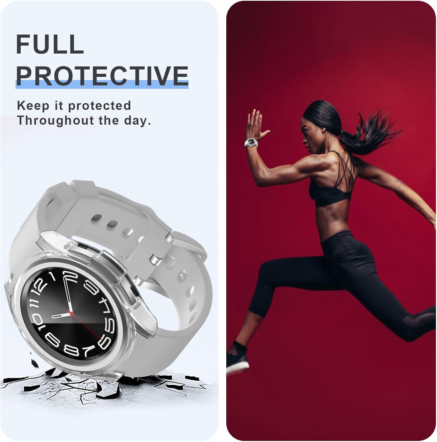 Paquete de 2 + 4 fundas con protector de pantalla para Samsung Galaxy Watch 6 Classic de 1.693 in, funda protectora de policarbonato duro JZK 2 + 4