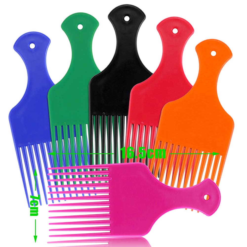 24 peines anchos de plástico de 6.5 pulgadas, peine de elevación para cabello rizado, peine afro suave para cabello afro, herramienta de peluquería
