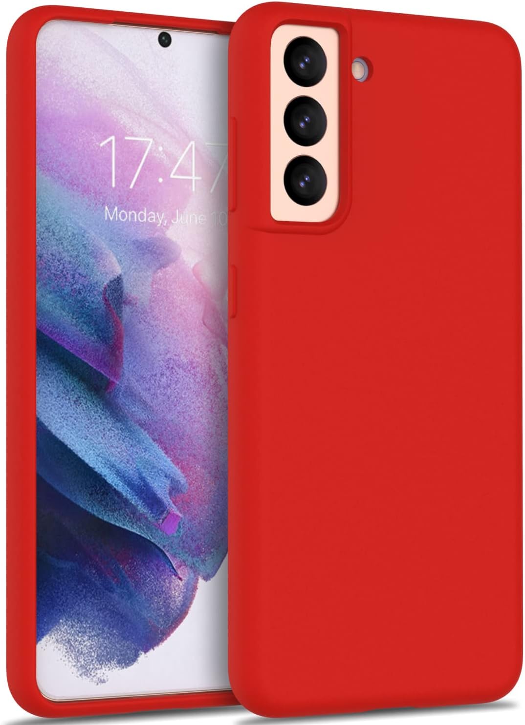 DEENAKIN Funda protectora de silicona para Samsung Galaxy S21 Plus, suave y sedosa con forro de microfibra suave, funda protectora para Samsung