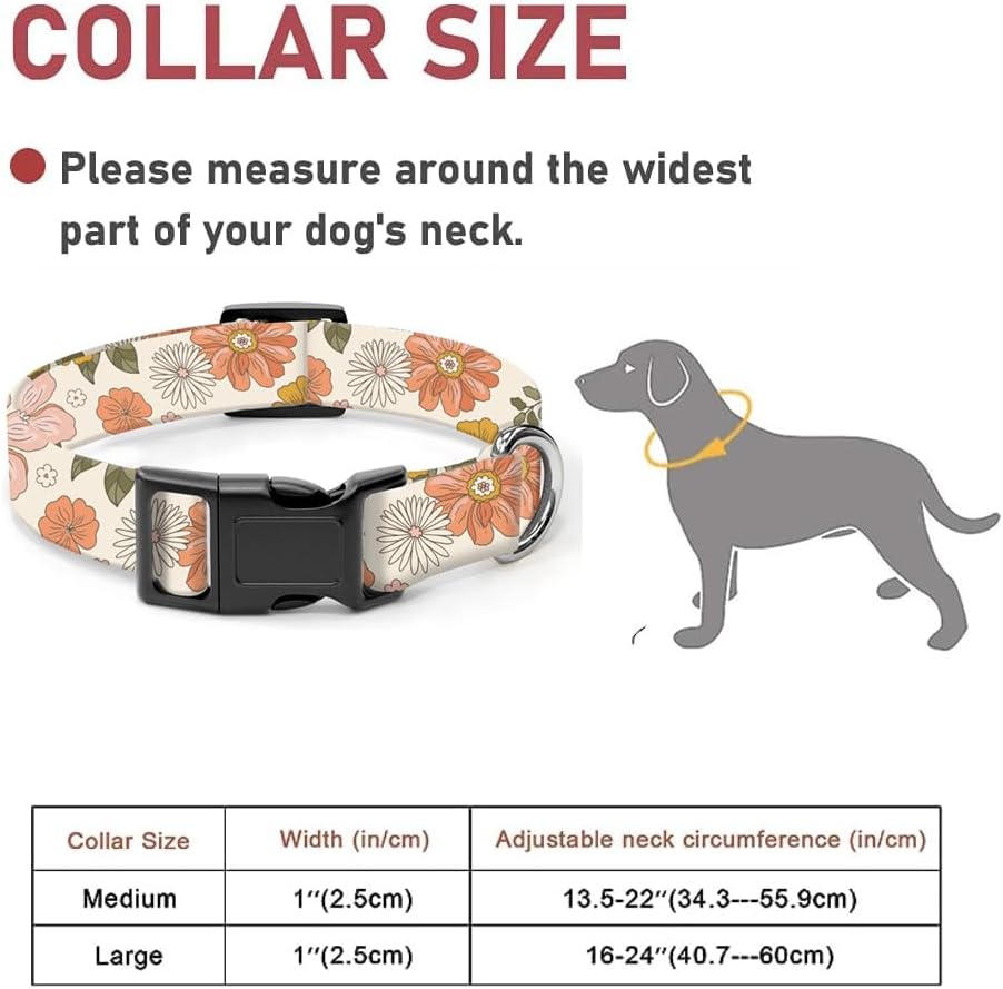 SXboxing Collar de perro, lindo collar de perro para perros pequeños, medianos y grandes, collares suaves personalizados ajustables para mascotas