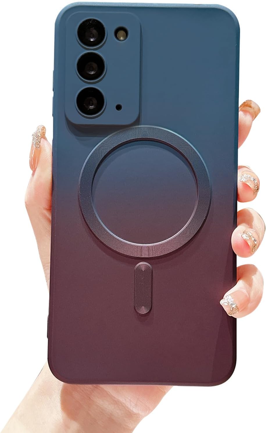 Funda magnética degradada para teléfono Samsung Galaxy Note 20 5G, compatible con MagSafe, protección de película de lente de cámara, a prueba de