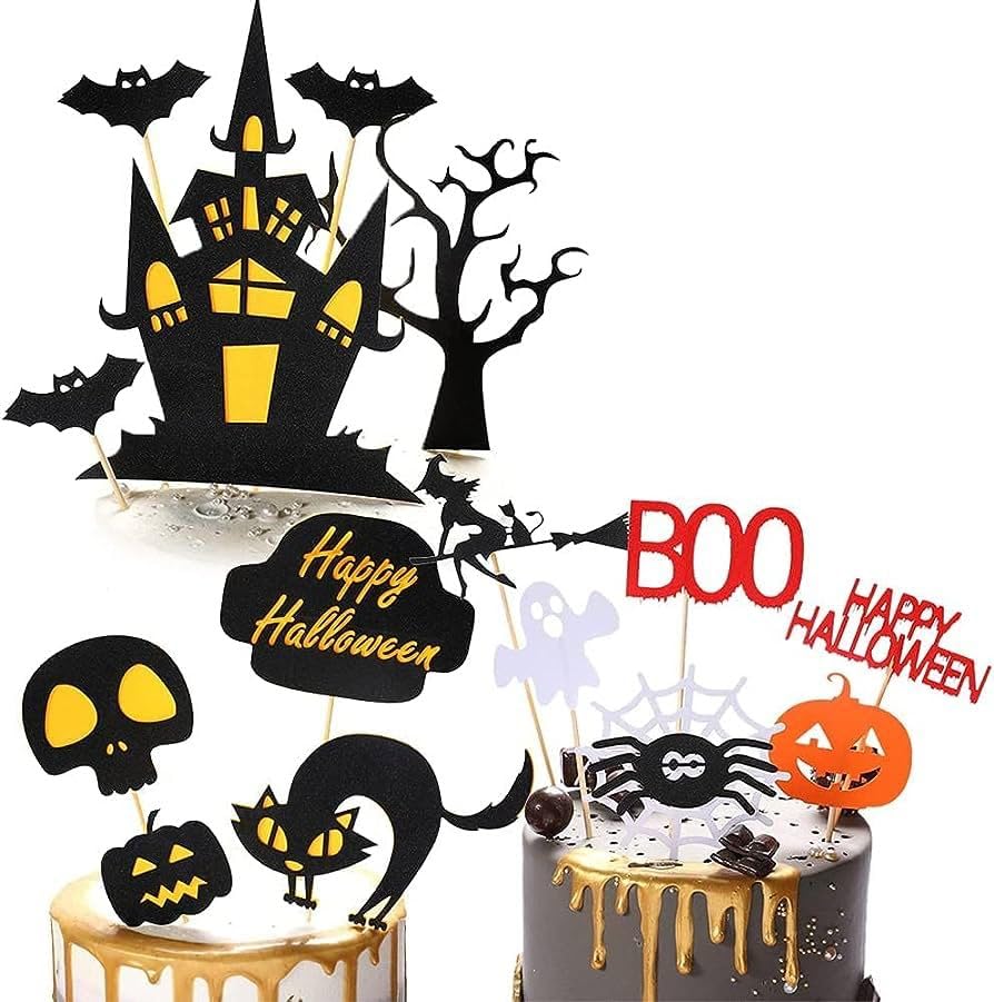 Confect Decoración para tartas  Decoración de casa fantasma surtida  Decoración decorativa para pasteles  1 unidad