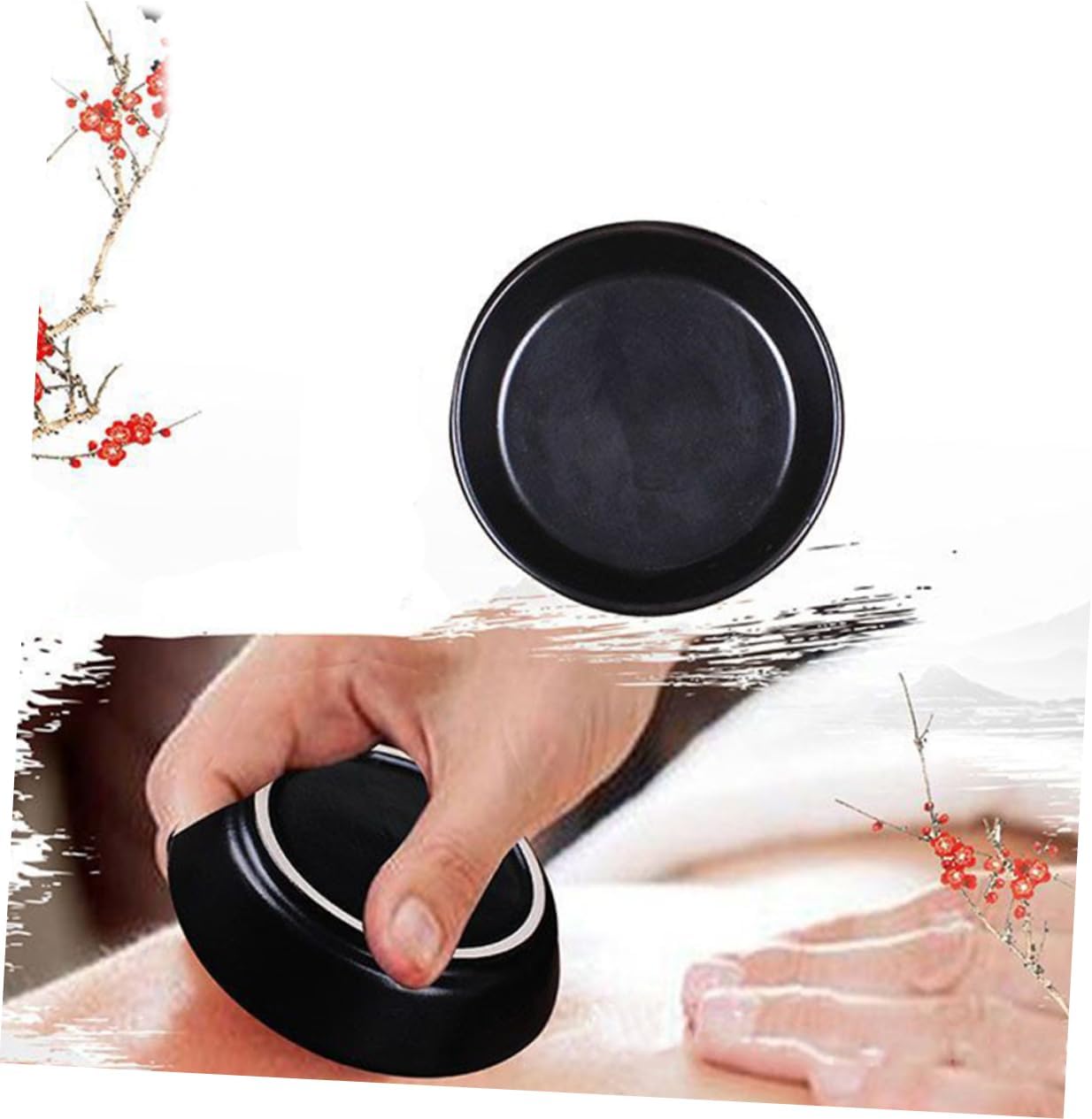2 unids bandeja de masaje Jade Cerámica Herramientas Guasha Plato para Masajeador facial Herramientas de masaje facial Espátula Raspador Gua Sha