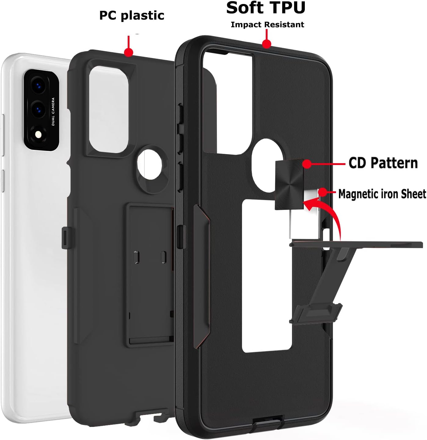 Asuwish Funda de teléfono para Motorola Moto G Power 2022MotoG Play 2023G Pure 2021 con protector de pantalla y soporte, accesorios móviles