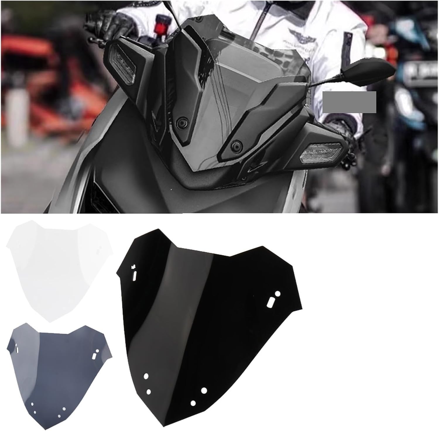 Alerón de motocicleta para parabrisas de motocicleta, accesorios de pantalla para Yamaha XMAX300 Xmax 300 X-MAX 300 (color blanco)