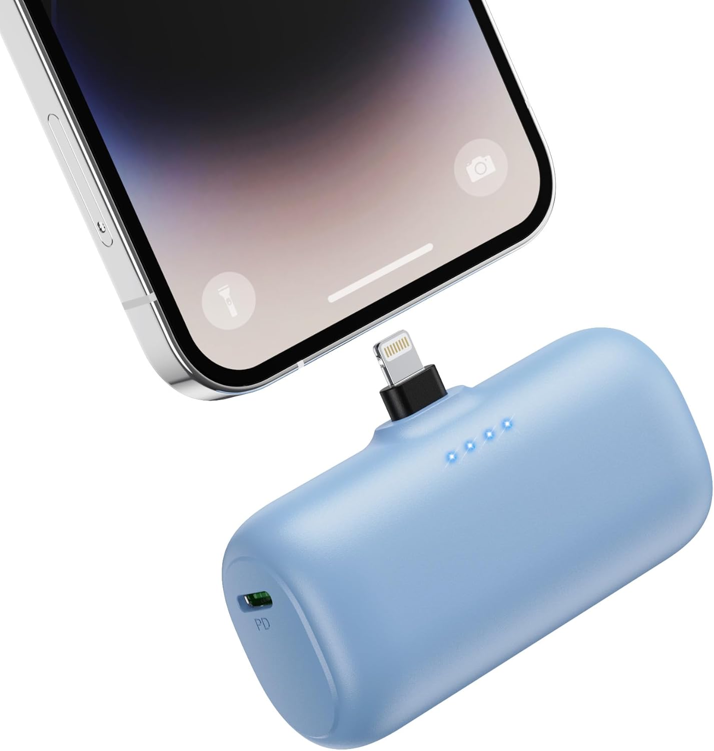 Cargador portátil pequeño para iPhone de 5200 mAh, cargador de batería compacto PD de carga rápida, mini cargador de teléfono inalámbrico compatible