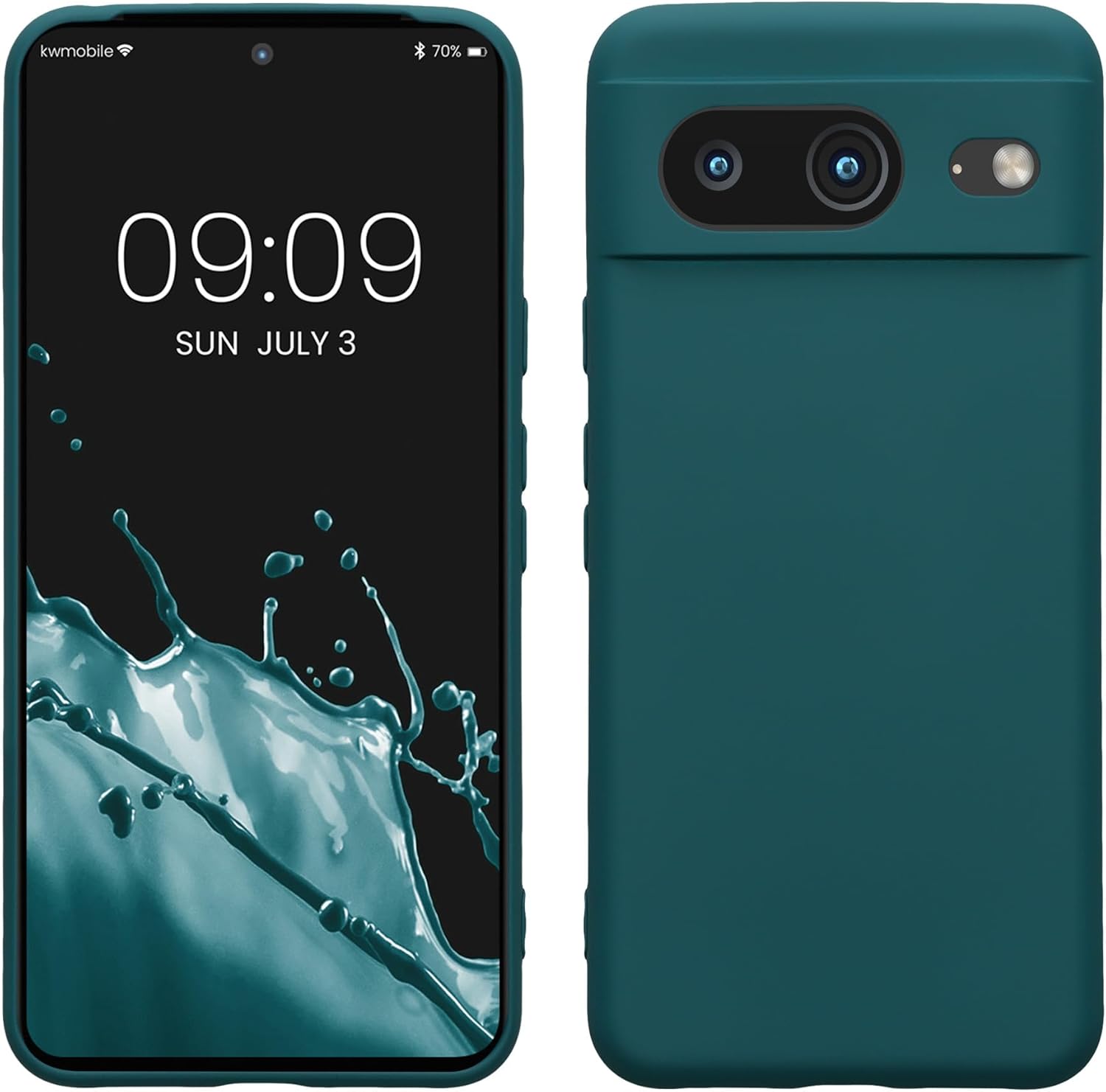 kwmobile Funda compatible con Google Pixel 8 – Funda protectora delgada de TPU con acabado mate suave – Verde azulado mate