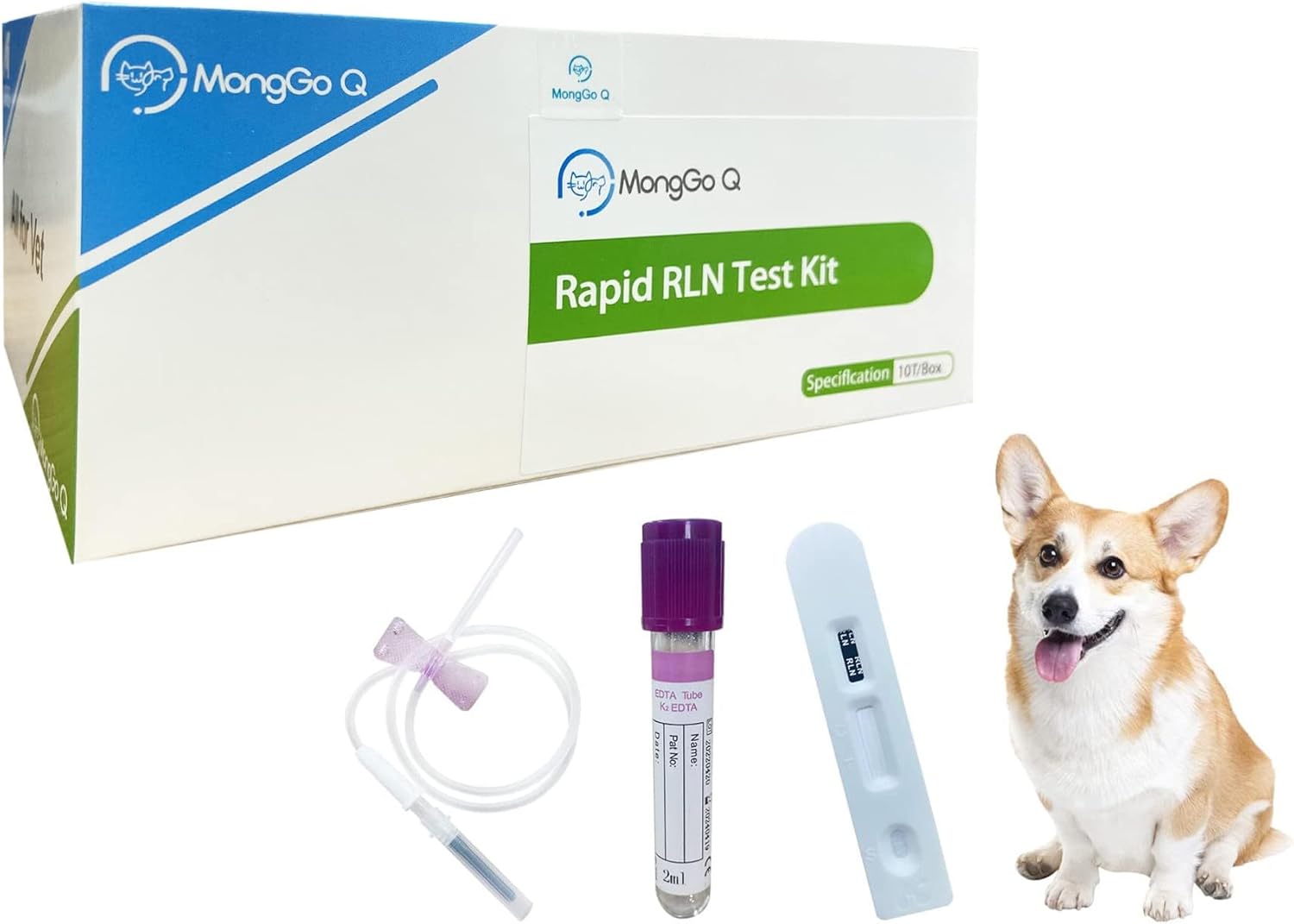 MONGGO Q Kit de prueba de embarazo para perros de 10 piezas en casa, prueba rápida de embarazo para perros, suministros de tiras de prueba para
