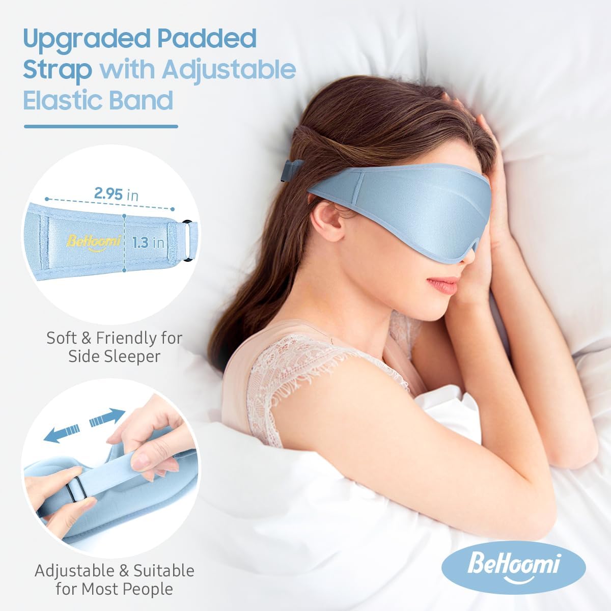 Máscara para dormir, antifaz de alta calidad para dormir, oscurecimiento total, comodidad suave superior, máscara de dormir de diseño ergonómico 3D