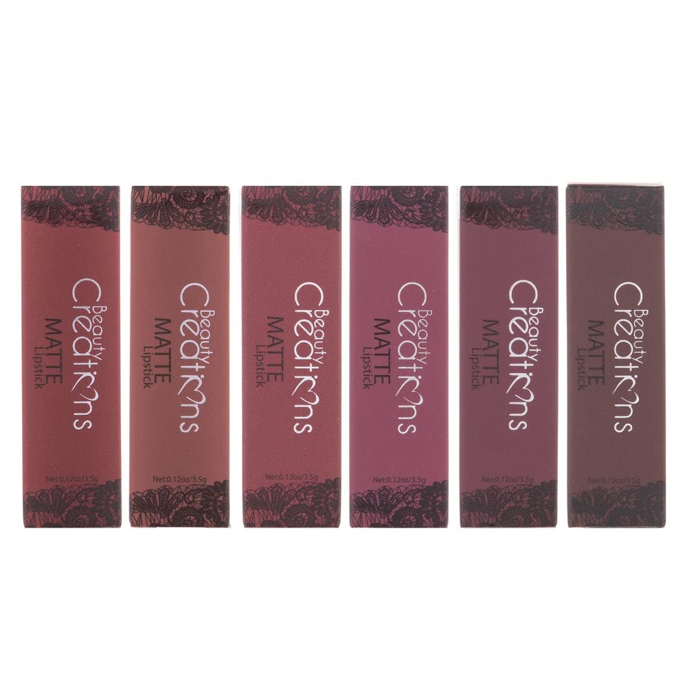 Labiales mate de Beauty Creations Cosmetics (Juego de lápices labiales de ciruela)