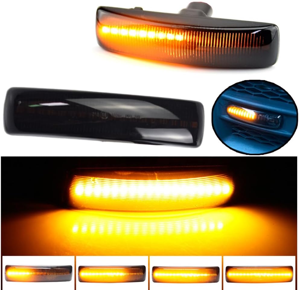 Lámpara de señal de giro LED delantera Fender Side Marker Light para Land Rover Range Rover Sport Discovery 3 4 Freeland 2 (negro)
