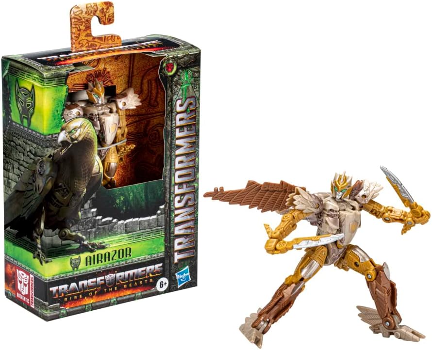 Transformers Rise of The Beasts, Airazor Deluxe Class Convertible Figure, 12.5 cm, Ages 6+