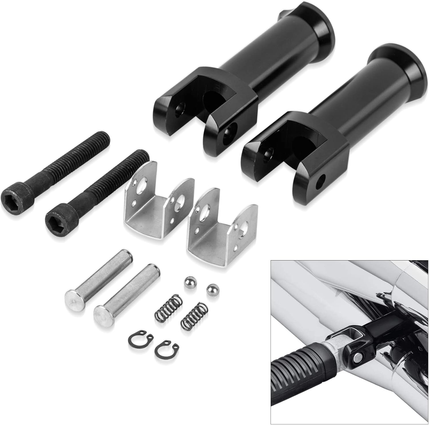 PSLER Soportes de estribera izquierda y derecha para modelos Softail Deluxe Fat Boy Heritage Sport Glide Softail Slim Street Bob Breakout Low Rider