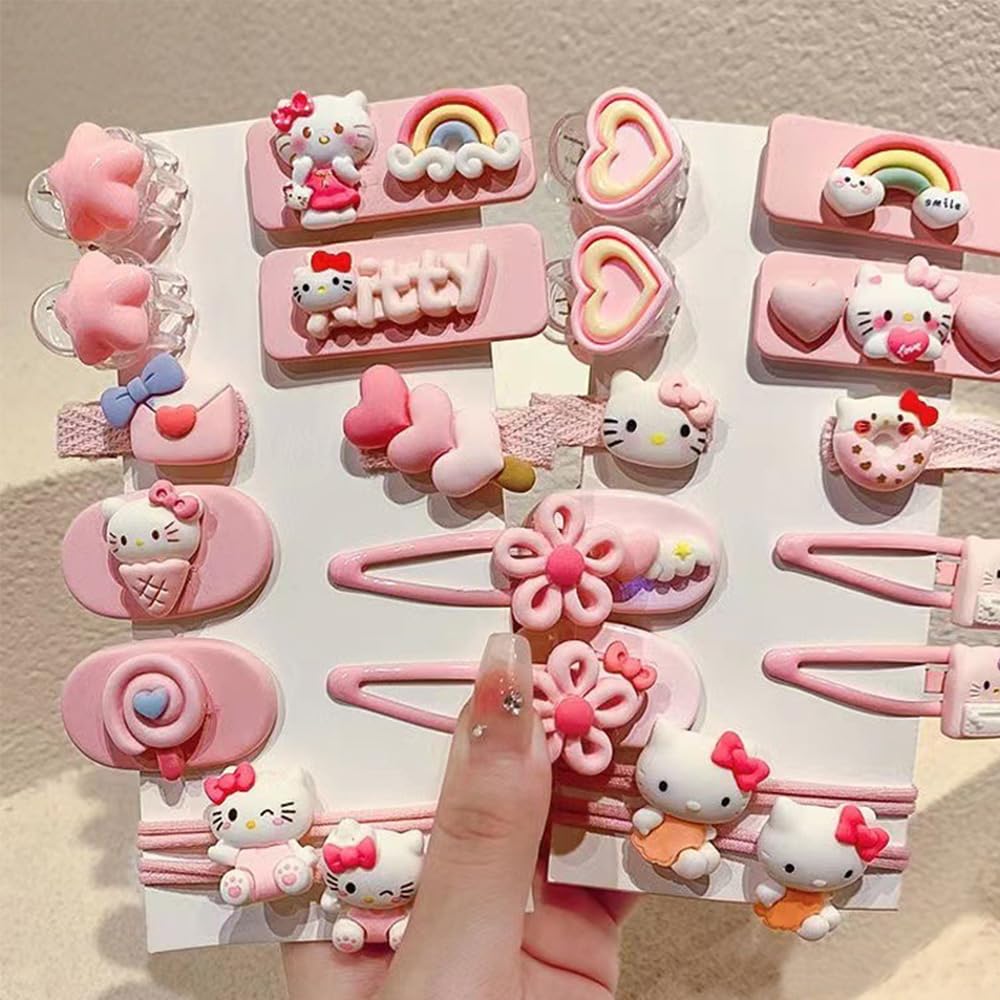 12 pinzas para el cabello Kawaii para niñas, accesorios para el cabello de dibujos animados, cosas lindas para regalos para adolescentes (perro azul)