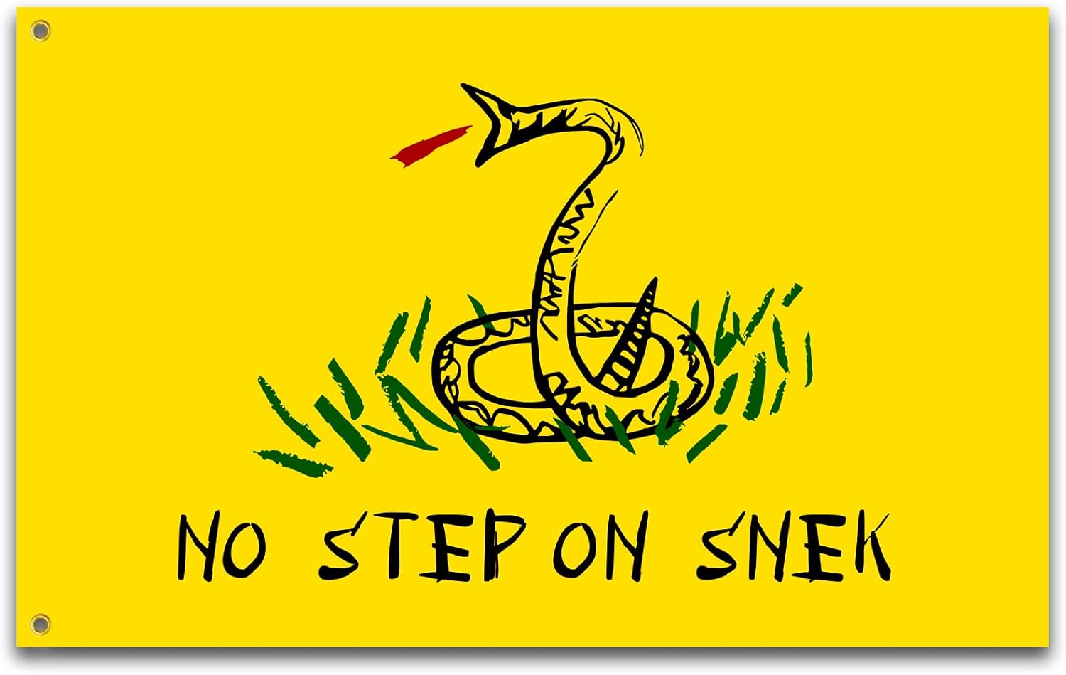 Bandera de No Step On Snek de 3 x 5 pies, divertida pancarta de pared con texto en inglés “Man Cave Don’t Step on Snek” para habitación,