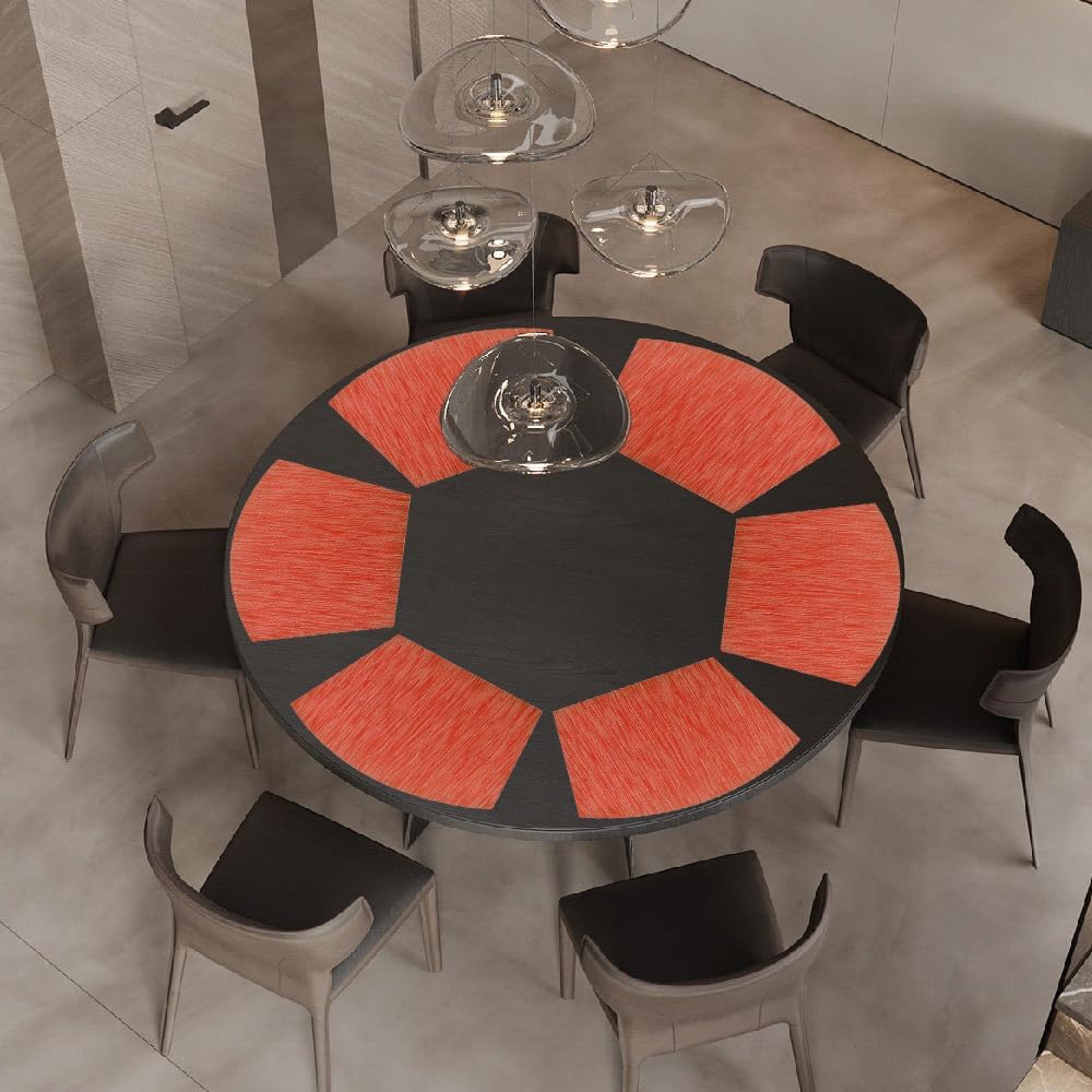 homEdge Mantel individual de PVC, manteles individuales de cuña, manteles individuales de vinilo lavables, para mesa redonda, juego de 4 unidades,