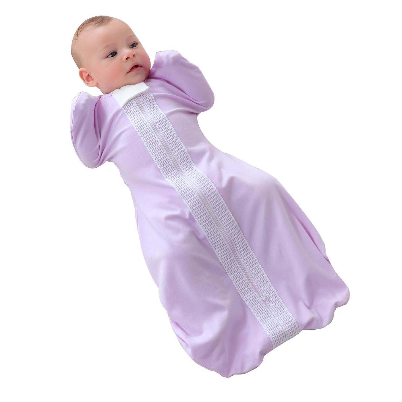 ZIGJOY Manta de transición para bebé, manta de transición elástica de 0.5 TOG con cremallera de 2 vías, saco de dormir de algodón autolavizante para