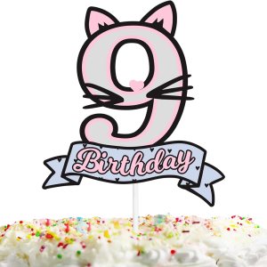 18 piezas de decoración de pastel de gato con purpurina rosa para decoración de temática de animales lindos para baby shower, niños y niñas, 18 piezas de decoración de pastel de gato con purpurina rosa para decoración de temática de animales lindos para baby shower, niños y niñas,