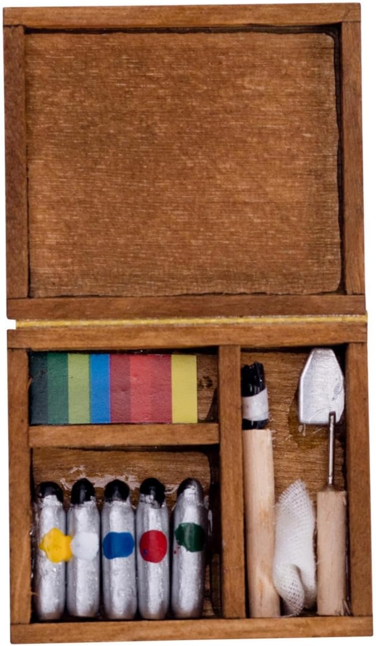 Accesorio para casa de muñecas, flores de almendra y caballete de cielo nocturno, casa de muñecas en miniatura, juguete para balcón, muebles de