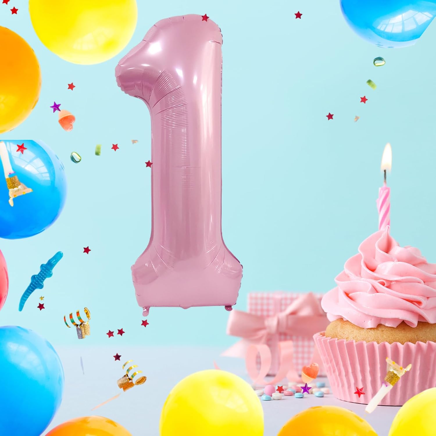 Globo de números grandes color rosa de 40 pulgadas del 0 al 9, globo gigante de aluminio con números 0 para fiesta de cumpleaños, boda, despedida de