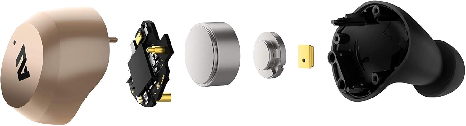 ausounds AU-Stream – Auriculares híbridos Bluetooth con cancelación activa de ruido híbridos con controles táctiles, funda de carga inalámbrica y
